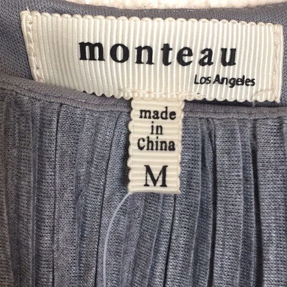 ๐ NWT Monteau Grey Dress Open Shoulder Wrap - Picture 6 of 8